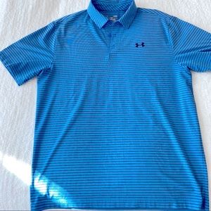 UNDER ARMOUR Men's Performance Golf Polo, Blue (Lg)